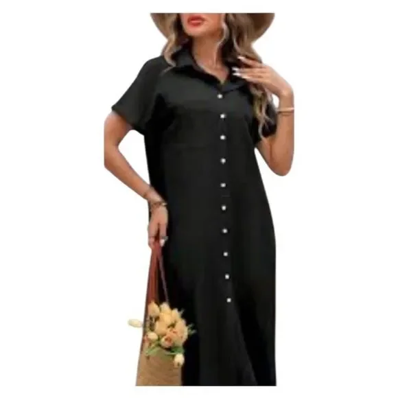 UVOG Black Shirt Dress Womens size XL - Picture 1 of 8